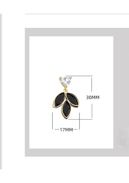 ADORE-R0020 Sade Kişiliğe Sahip Altın Zirkonyum Yaprak Küpe (Yurt Dışından) fiyatları