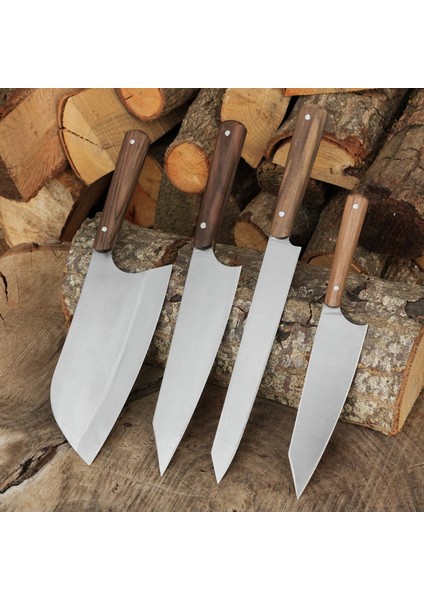 Şef Bıçağı Seti 4'lü - Ceviz Sap - Çantalı fiyatları