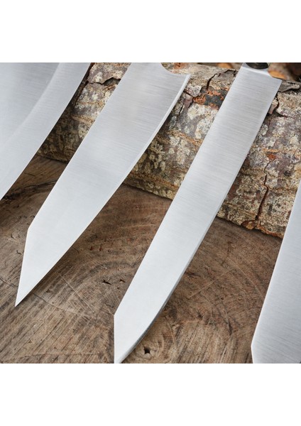 Şef Bıçağı Seti 4'lü - Ceviz Sap - Çantalı modelleri