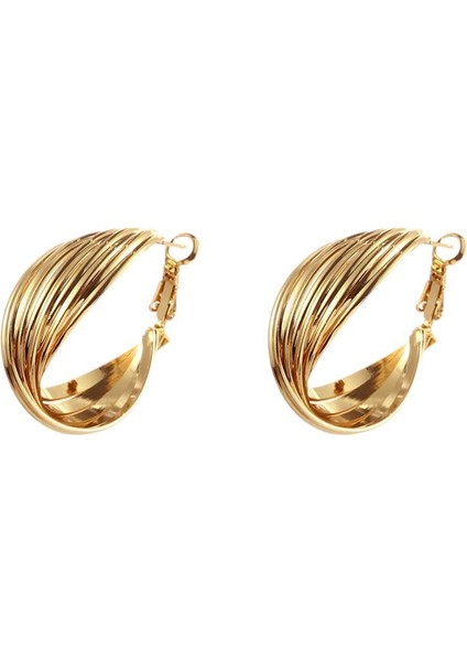 Adore-Kadınlar Için A-548 Altın Bükümlü Halka Küpeler (Yurt Dışından)
