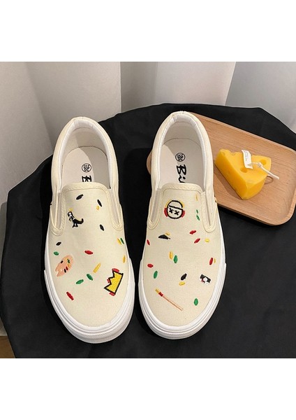 Slip-On Kanvas Ayakkabılar Şık Spor Ayakkabılar (Yurt Dışından)