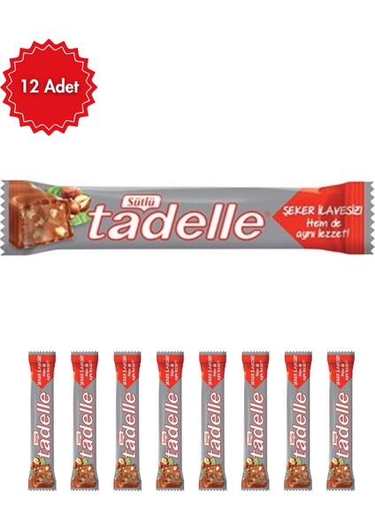 Şekersiz Çikolata 20 gr x 12 Adet