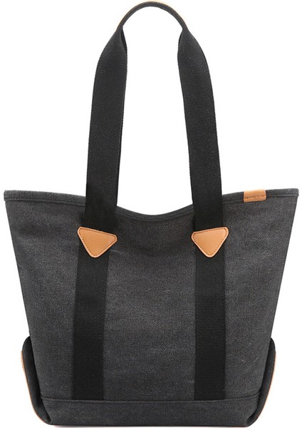 Büyük Kapasiteli Düz Renk Omuz Çantası, Şık Yumuşak Kanvas Çanta, Kadınlar Için Yeni Stil Günlük Çanta El Çantası (Yurt Dışından)