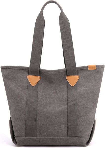 Büyük Kapasiteli Düz Renk Omuz Çantası, Şık Yumuşak Kanvas Çanta, Kadınlar Için Yeni Stil Günlük Çanta El Çantası (Yurt Dışından)