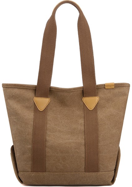 Büyük Kapasiteli Düz Renk Omuz Çantası, Şık Yumuşak Kanvas Çanta, Kadınlar Için Yeni Stil Günlük Çanta El Çantası (Yurt Dışından)