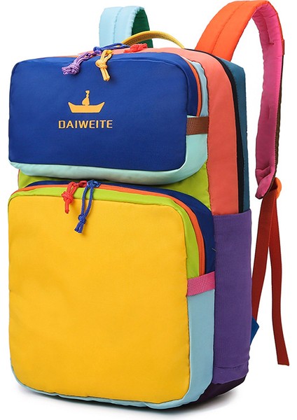 2025 Sonbahar ve Kış Yeni Büyük Kontrast Renkli Deve Sırt Çantası Bilgisayar Çantası Büyük Okul Çantası Seyahat Çantası (Yurt Dışından)