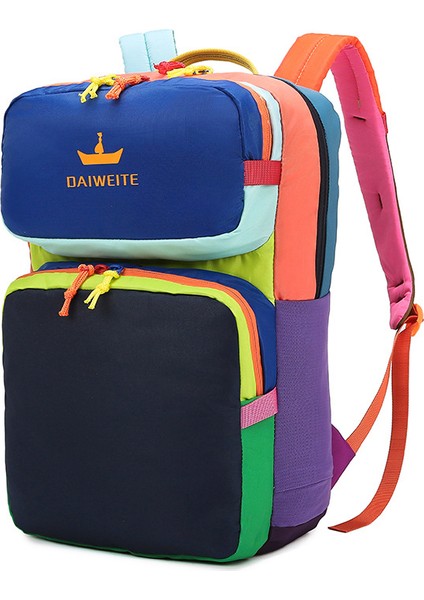 2025 Sonbahar ve Kış Yeni Büyük Kontrast Renkli Deve Sırt Çantası Bilgisayar Çantası Büyük Okul Çantası Seyahat Çantası (Yurt Dışından)