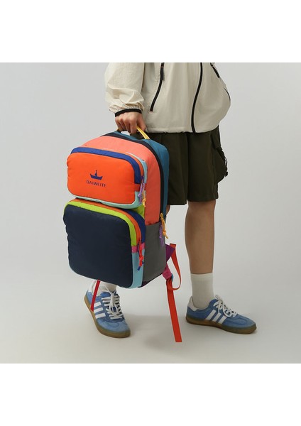 2025 Sonbahar ve Kış Yeni Büyük Kontrast Renkli Deve Sırt Çantası Bilgisayar Çantası Büyük Okul Çantası Seyahat Çantası (Yurt Dışından) modelleri