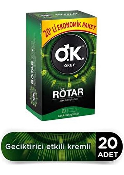 O.K. Rötar Geciktirici ve Zero Ekstra İnce Prezervatif 20'Li Paketler 40 Adet indirimleri