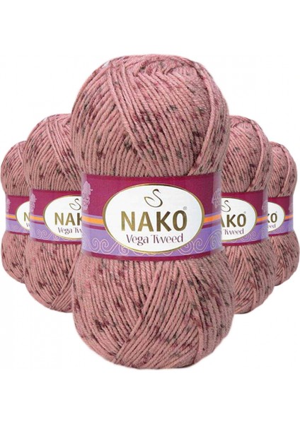 5 Adet Vega Tweed Premium Akrilik El Örgü Ipi Yünü No: 31760