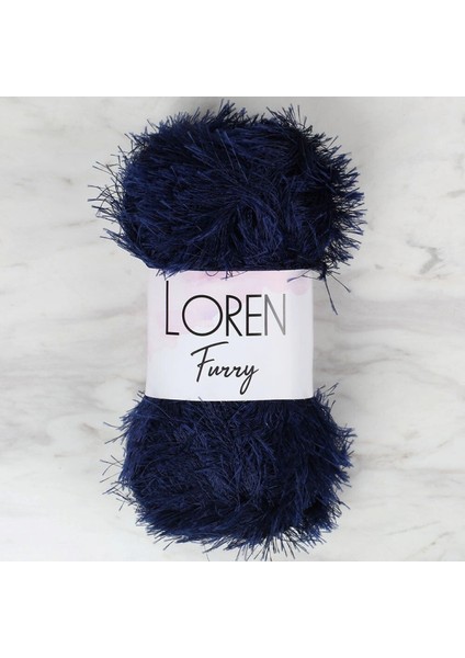 Loren Furry Lacivert El Örgü İpi - RF005 - 34044