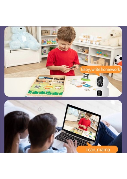 Yosee Uygulama Çift Kameralı Wifi Bağlantılı Gece Görüşlü Ev Tipi Güvenlik Kamerası fırsatları