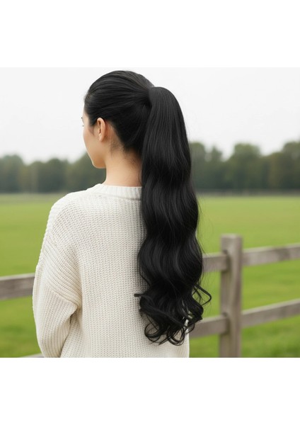 Tokalı Dalgalı At Kuyruğu - Siyah