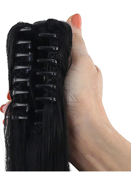 Tokalı Dalgalı At Kuyruğu - Siyah indirimleri