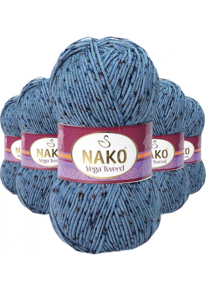 5 Adet Vega Tweed Premium Akrilik El Örgü İpi Yünü No: 31764