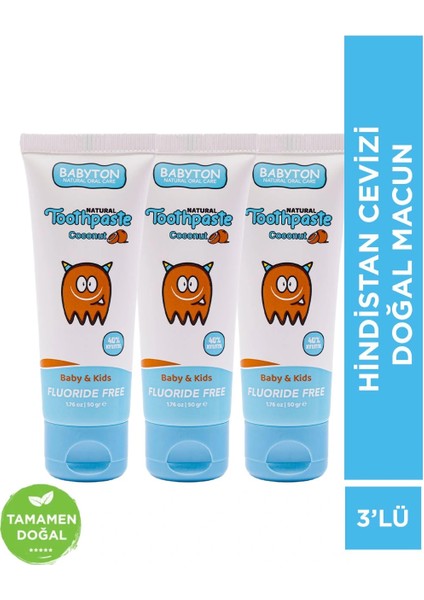 Hindistan Cevizi Doğal Diş Macun 3'lü Set 50 gr x3