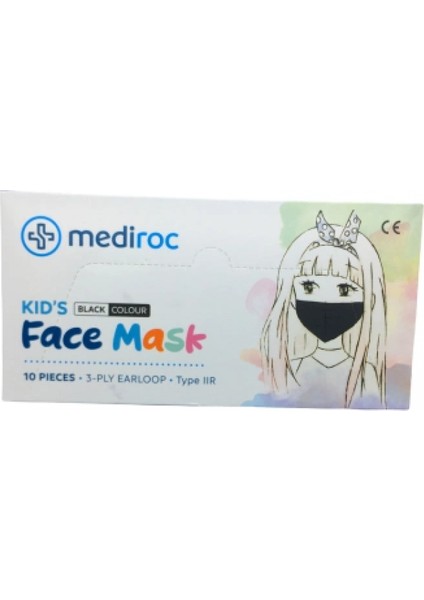 SİYAH ÇOCUK MASKESİ LASTİKLİ 10 PARÇA (4887)