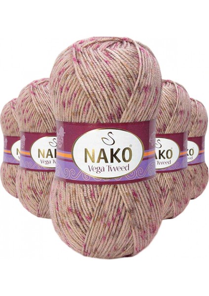 5 Adet Vega Tweed Premium Akrilik El Örgü İpi Yünü No: 31758