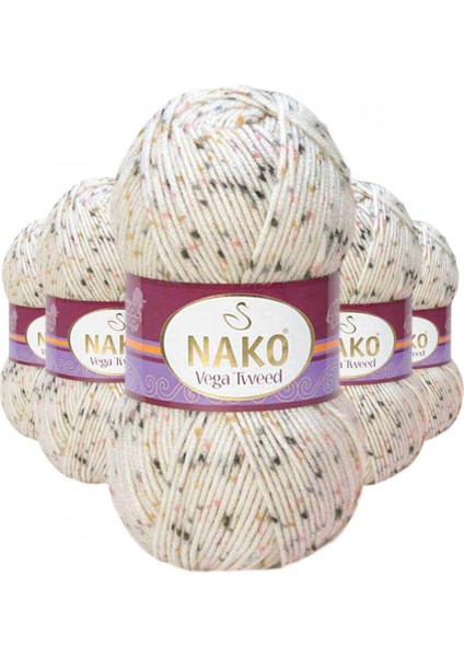 5 Adet Vega Tweed Premium Akrilik El Örgü Ipi Yünü No: 31752