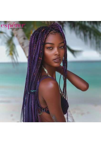 Sentetik Örgülük Saç Esperer 100 Gr. - Mor