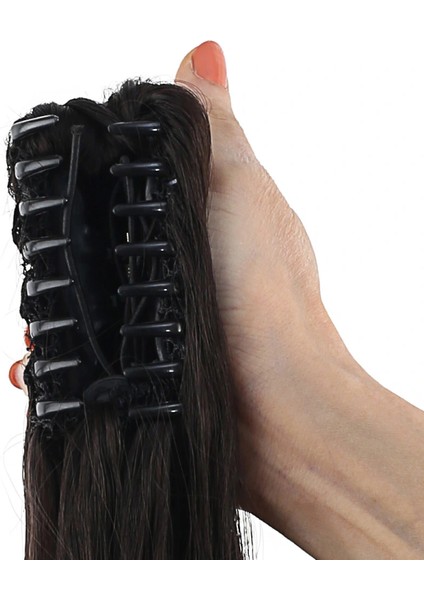 Tokalı Dalgalı At Kuyruğu - Kahverengi indirimleri