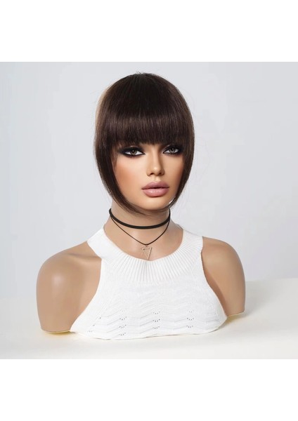 Yoğun Gerçek Saç Perçem - Koyu Kestane fiyatları