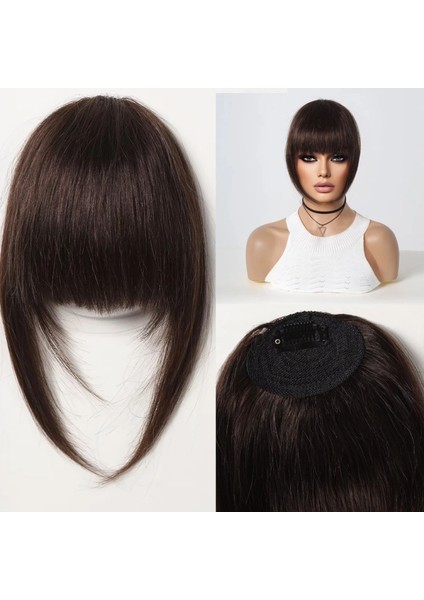 Yoğun Gerçek Saç Perçem - Koyu Kestane fırsatları