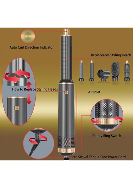 Saç Kurutma Makinesi Fırçası Sıcak Hava Kıvırma Fırçası Negatif Iyon Hava Şekillendirici Tüm Saç Tipleri Için Ev ve Seyahat Abd Fişi (Yurt Dışından) fiyatları