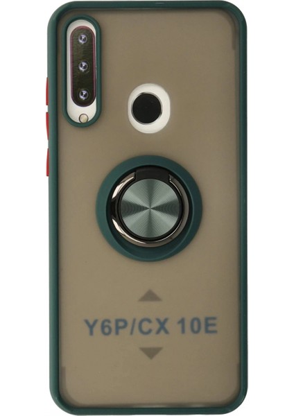 Huawei Y6P Kılıf Montreal Yüzüklü Silikon Kapak - Yeşil