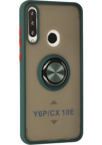 Huawei Y6P Kılıf Montreal Yüzüklü Silikon Kapak - Yeşil fiyatları