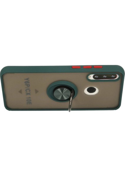 Huawei Y6P Kılıf Montreal Yüzüklü Silikon Kapak - Yeşil modelleri