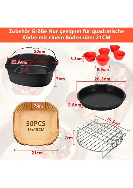Philips Airfryer Xl 6,2 L, Tefal 5 L, Cosori 4,7 L, Bpa Içermeyen Kare Airfryer Xl Aksesuarları Için Airfryer Aksesuarları (Yurt Dışından) fiyatları