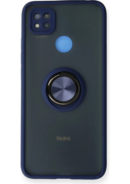 Xiaomi Redmi 9c Kılıf Montreal Yüzüklü Silikon Kapak - Lacivert