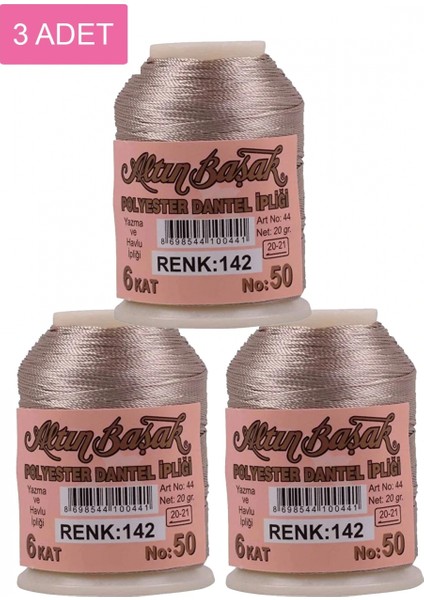 3 Adet Altınbaşak Oya ve Dantel Ipi 20 gr - Royaleks - No: 142