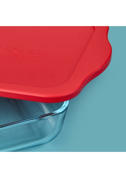 Paşabahçe 59034T00 Kapaklı Kare Borcam - 25x22 cm