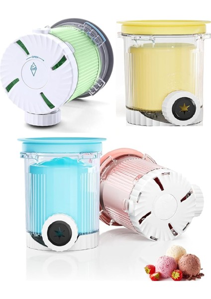 Ninja NC701 NC700 Serisi Swirl Creami Dondurma ve Yumuşak Dondurma Makineleri Için 4 Adet Dondurma Çubuğu ve Kapağı 16OZ Kaplar (Yurt Dışından)