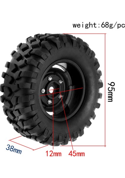 1/10 Rc Paletli Araç Traxxas Trx4 RC4WD D90 Axial SCX10 Iı Iıı Redcat Mst Için 4 Adet 95 mm 1.9 Beadlock Jant Lastiği Seti (Yurt Dışından) fiyatları