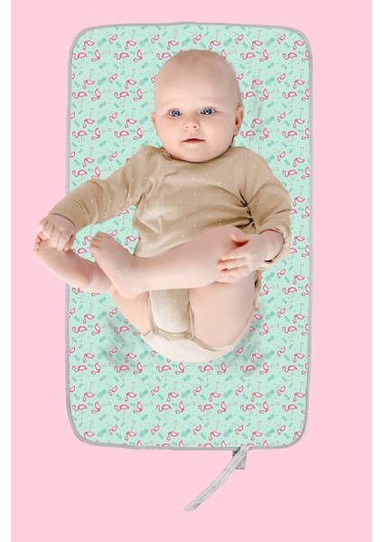 Anne Bebek Bakım Örtüsü Alez Yenidoğan Alt Açma Değiştirme Flamingo Organizer Ped Minder ÇiftTaraflı