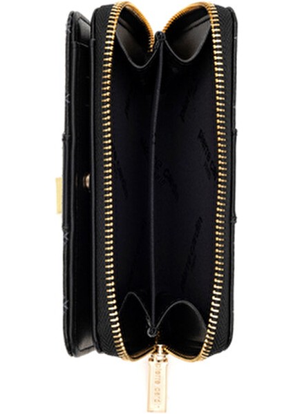 Kadın Cüzdan Şık Tasarım Kartlık Bölmeli Fermuarlı Model Siyah