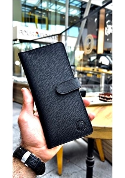 Creen Unisex Hakiki Deri Telefon Cüzdanı 8 Kart Bölmeli Şık Tasarım
