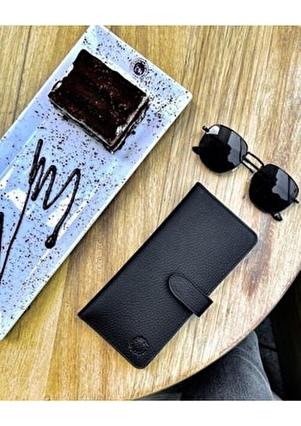 Creen Unisex Hakiki Deri Telefon Cüzdanı 8 Kart Bölmeli Şık Tasarım