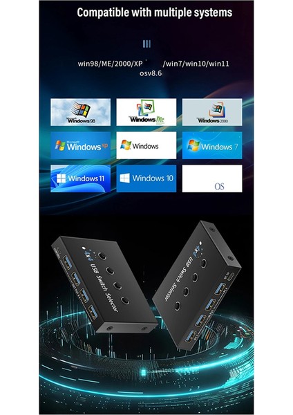 USB 3.0 Anahtarı Km Seçici 4 Bilgisayar Dizüstü Bilgisayar Ana Bilgisayar Paylaşımı 4 USB Aygıtı Kvm Anahtarı Kutusu Paylaşımı Yazıcı Fare Klavye (Yurt Dışından)