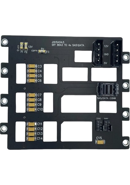 Nas Depolama Sunucusu Için Sas/sata Sabit Disk Arka Paneli 6 Gbps SFF8643 - 4 Bölmeli HDD SSD Adaptörü Büyük 4d Güç Kaynağı (Yurt Dışından)