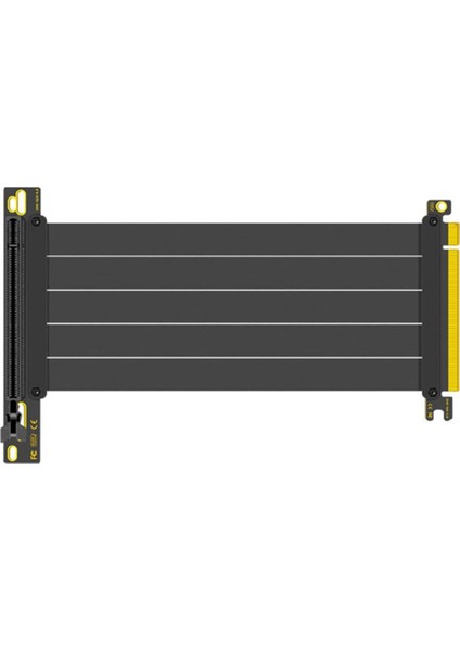 Pcı-E 4.0 X16 Yükseltici Kablo Video Kartı 20 cm Uzatma Korumalı Esnek 90° Montajlı Gpu Uzatma Kablosu Siyah (Yurt Dışından)