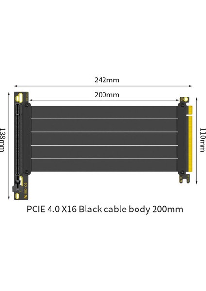 Pcı-E 4.0 X16 Yükseltici Kablo Video Kartı 20 cm Uzatma Korumalı Esnek 90° Montajlı Gpu Uzatma Kablosu Siyah (Yurt Dışından) fiyatları