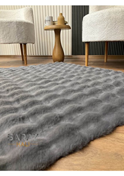 Bubble Antrasit Yumuşacık Tavşan Tüyü Modern Halı Yıkanabilir Polyester Malzeme fırsatları