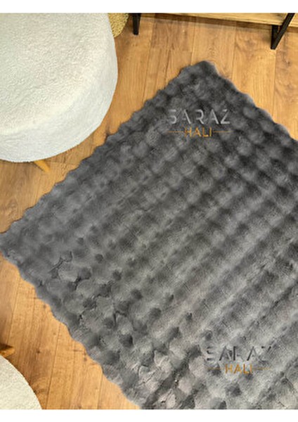 Bubble Antrasit Yumuşacık Tavşan Tüyü Modern Halı Yıkanabilir Polyester Malzeme indirimleri