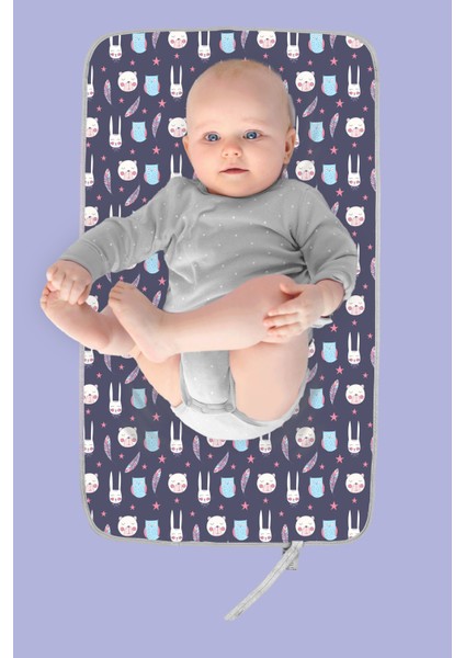 Anne Bebek Bakım Örtüsü Alez Yenidoğan Alt Açma Değiştirme Purple Organizer Pedi Minderi ÇiftTaraflı