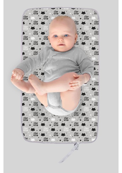 Anne Bebek Bakım Örtüsü Alez Yenidoğan Alt Açma Değiştirme Fox Organizer Pedi Minderi Çift Taraflı