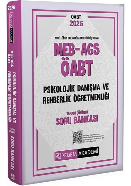 Pegem 2026 Öabt Meb-Ags Psikolojik Danışma ve Rehberlik Öğretmenliği Soru Bankası Çözümlü Pegem Akademi Yayınları